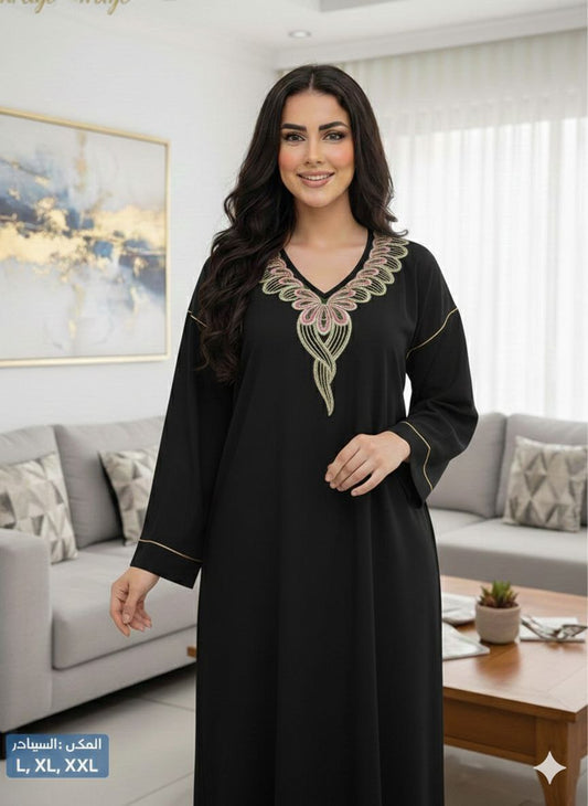 Kaftan Mariam – Élégance Brodée & Confort Absolu